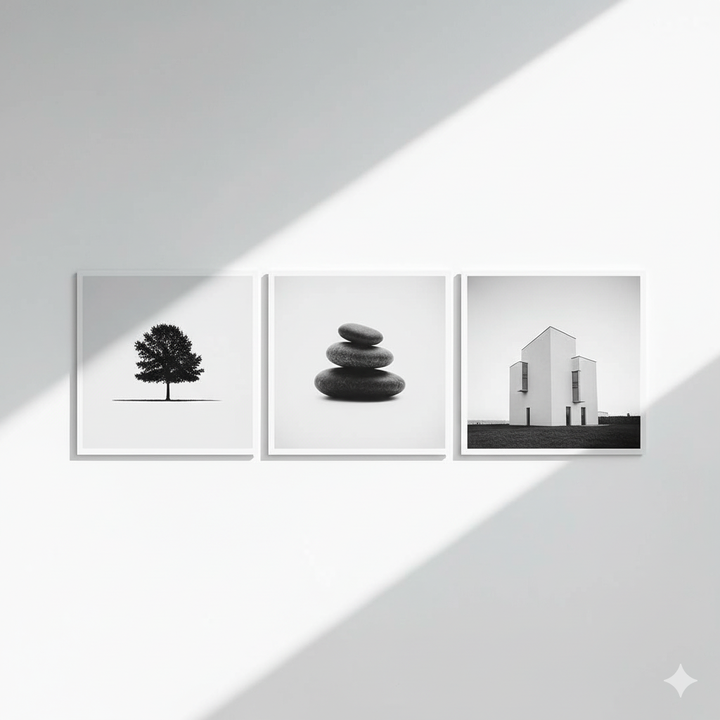 写真選び、3枚、モノクロ