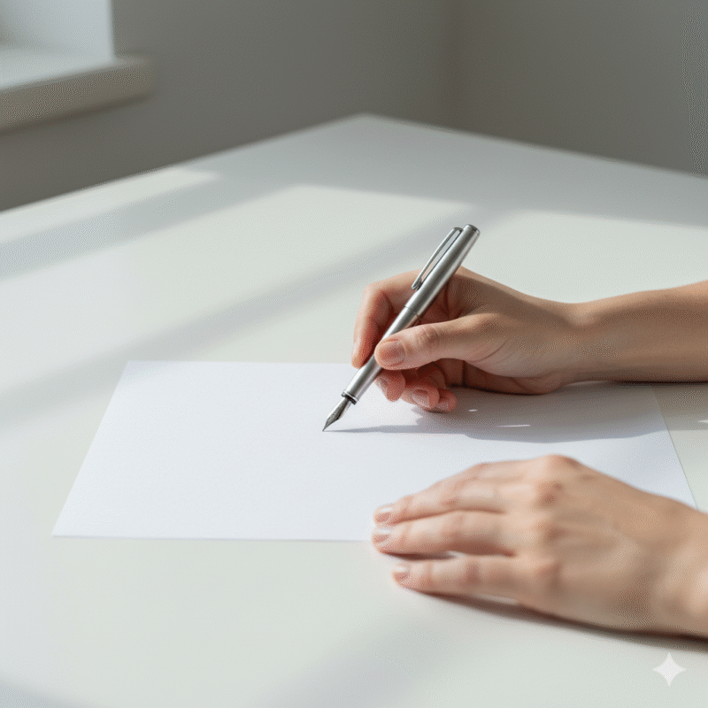 紙、ペン、書く