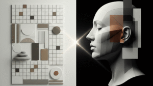 人、ミニマル、白黒