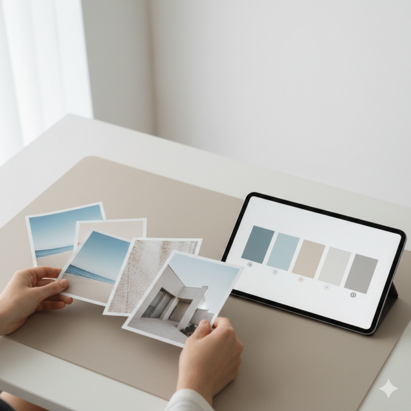 写真選び、タブレット