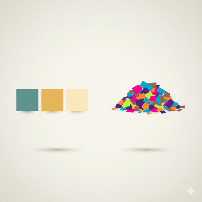 配色、渋滞、混ざってる