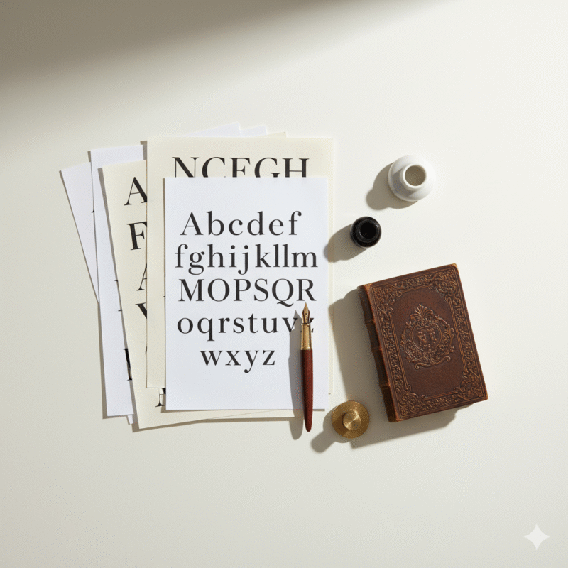 英語、フォント、ノート