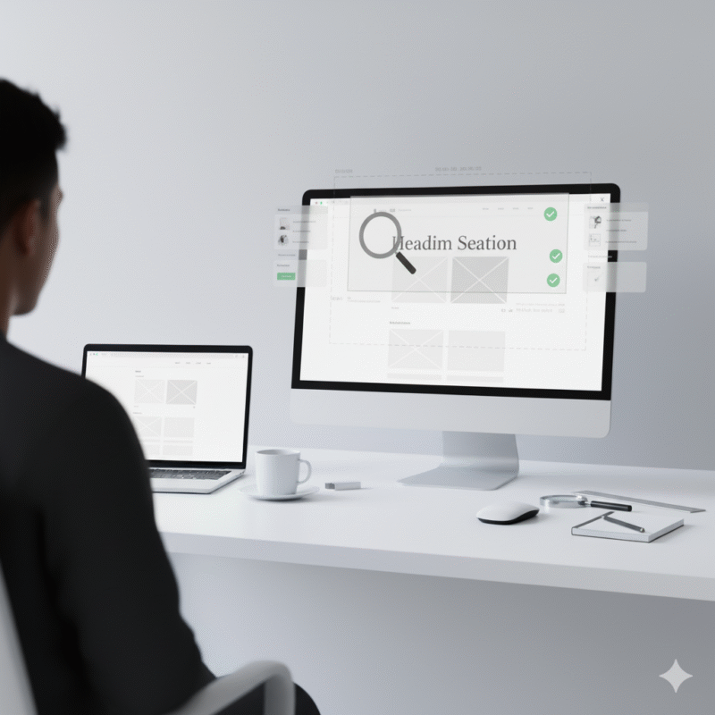 検索、PC、デスク、白