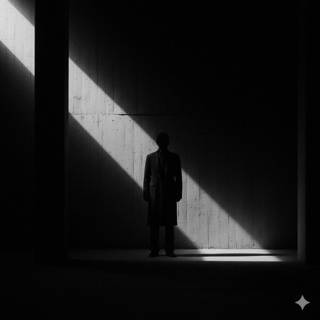 光と影、人影、暗い