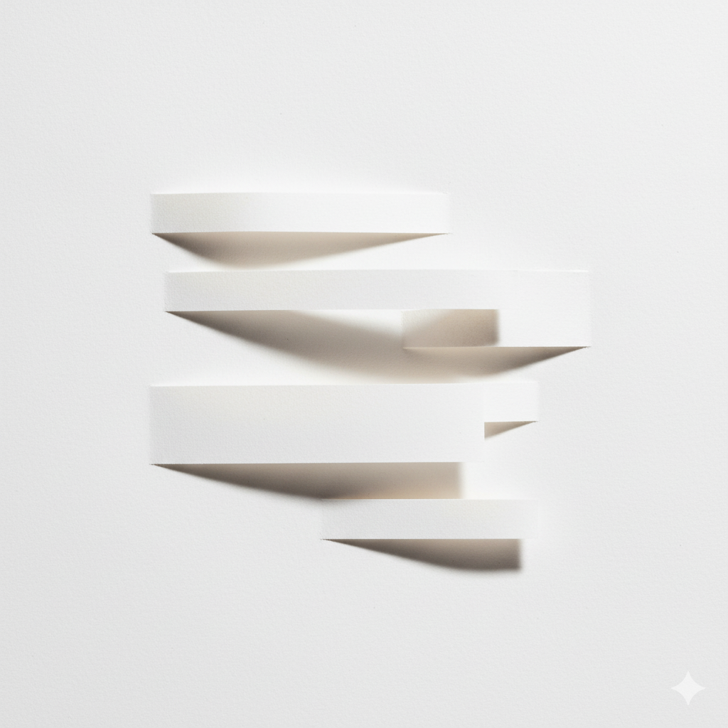 階層、白、ミニマル