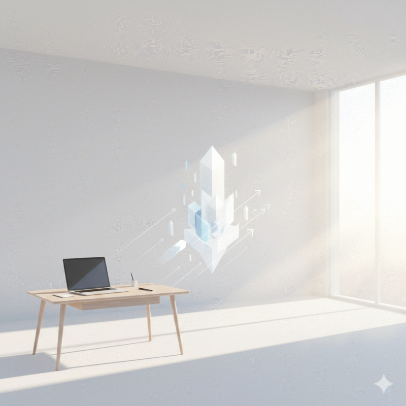 デスク、PC、明るい、光