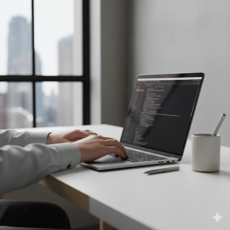 コーディング、PC、デスク