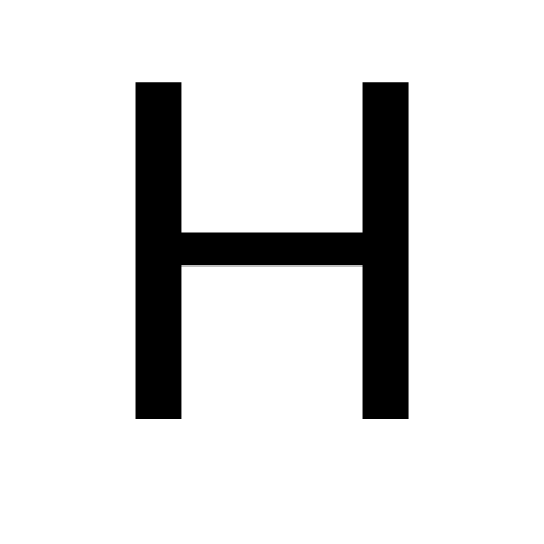 H、大文字、タイポグラフィー