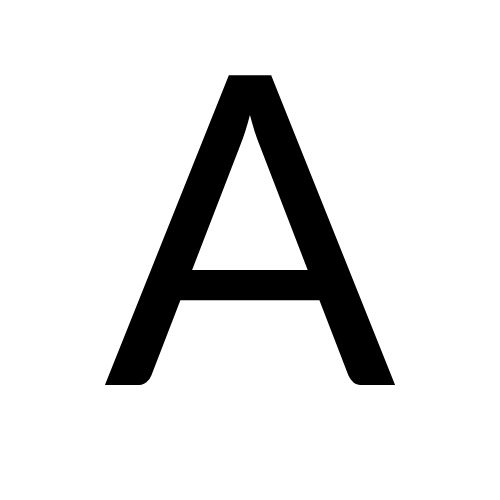 A、大文字、タイポグラフィー