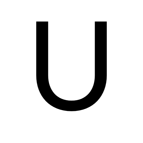 U、大文字、タイポグラフィー