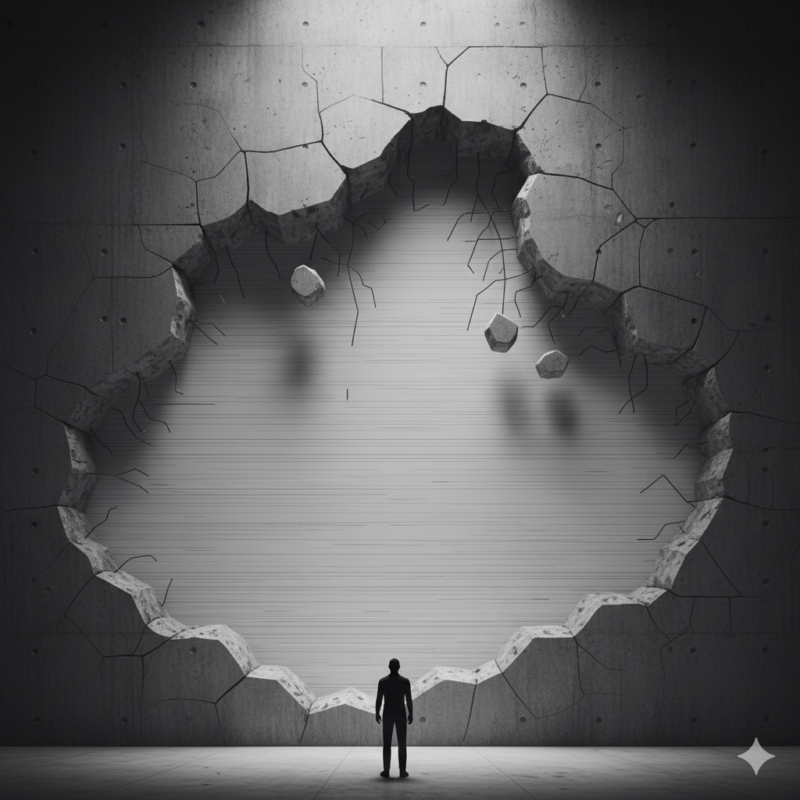 コンクリート、壁、ヒビ、崩壊