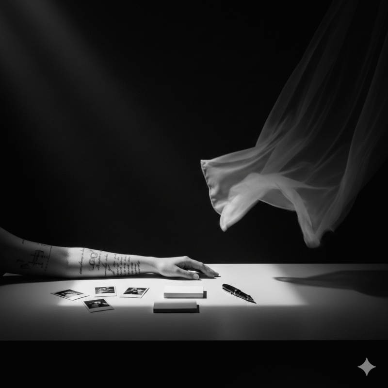 カーテン、黒、腕