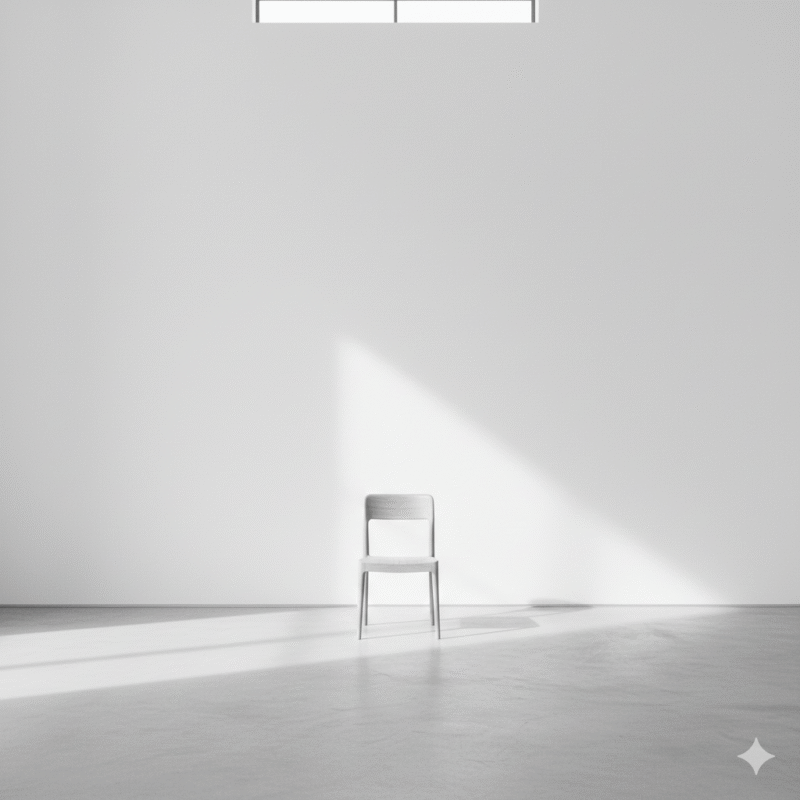 椅子、白、ミニマル