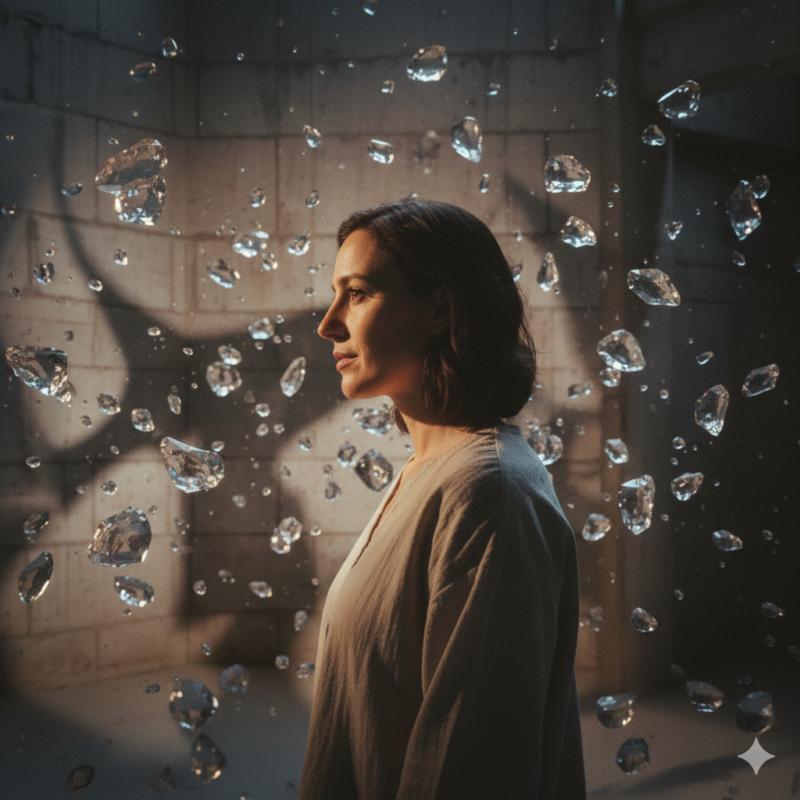 人、壁、囲われ、水滴