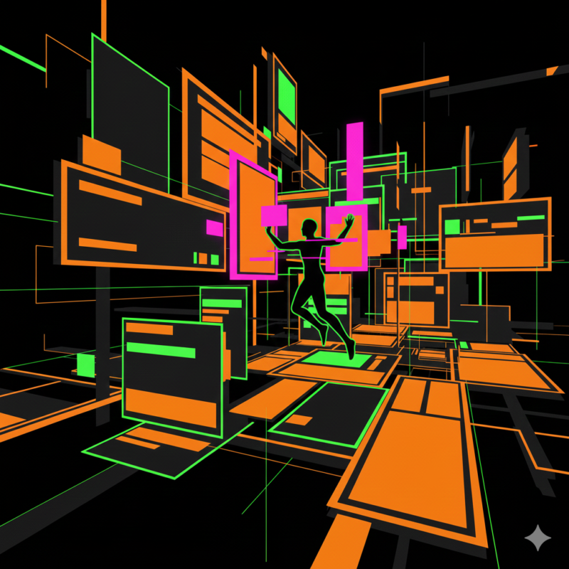 人、ネオン、ブルータリズム