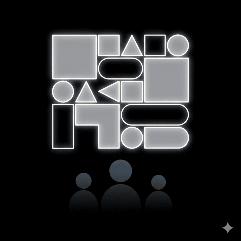 モノクロ、丸、四角