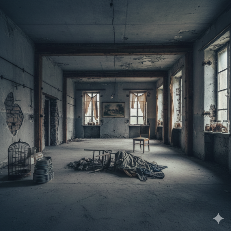 廃墟、暗い部屋