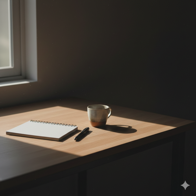 まとめ、デスク、ノート