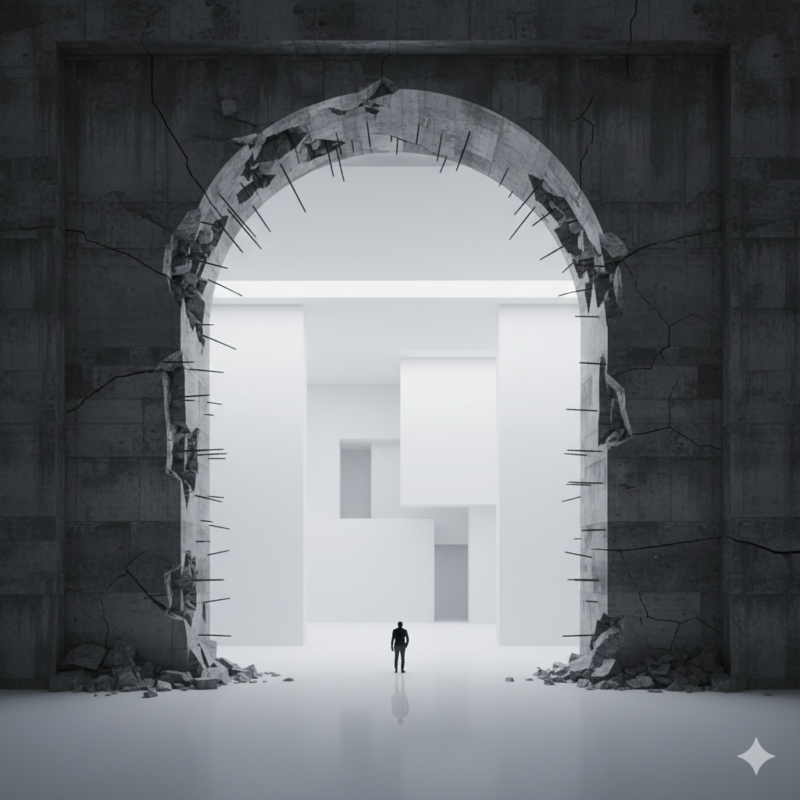 コンクリート、アーチ、人