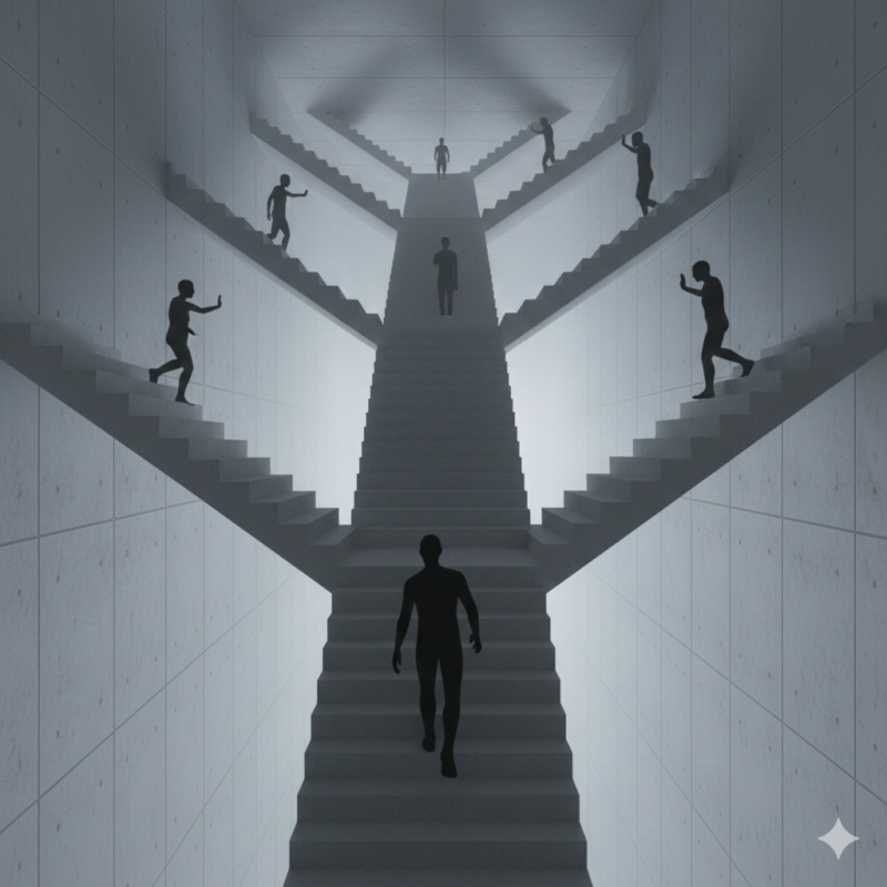 階段、人、混乱