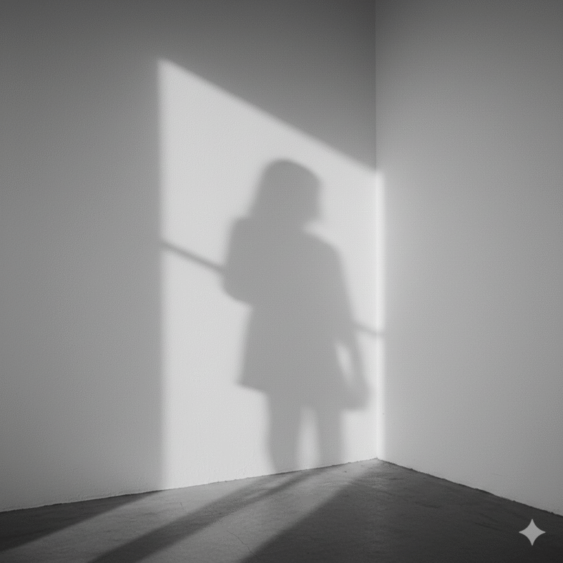 人影、暗い部屋、角