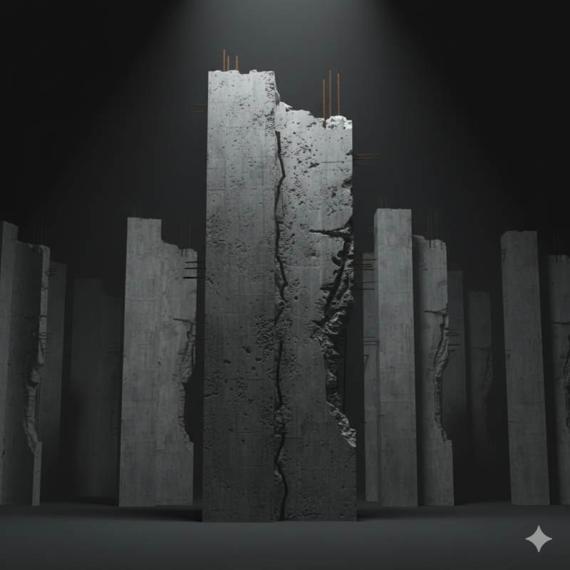 コンクリート、縦