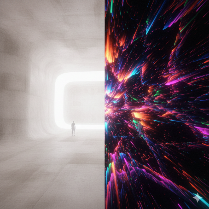 静、動、白、ネオン