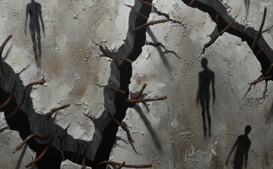 コンクリート、ひび割れ、人