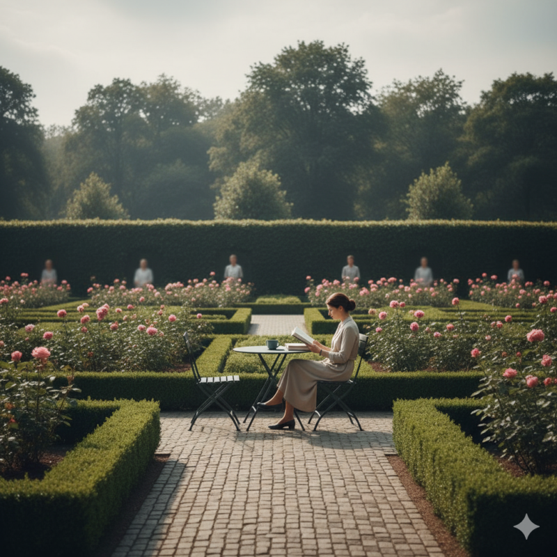 庭、ガーデン、女性