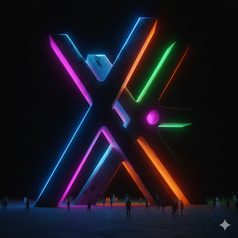 巨大タイポ、ネオン、構造物