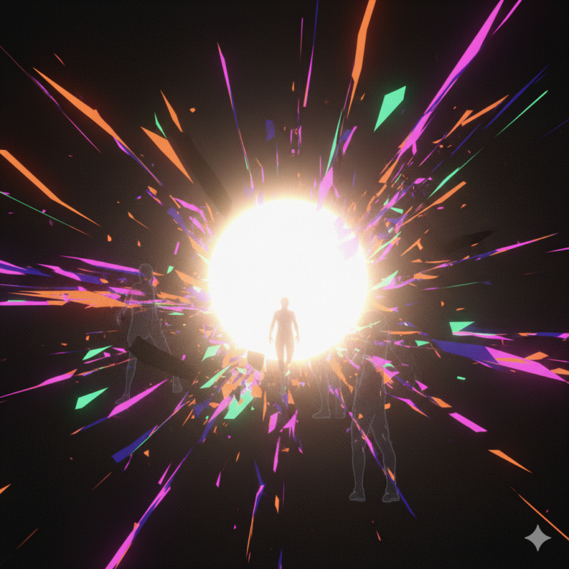 ネオン、黒、光