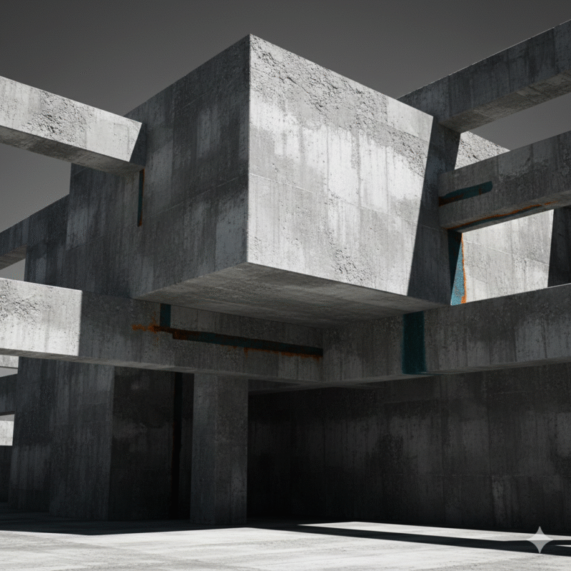 ブルータリズム、コンクリート