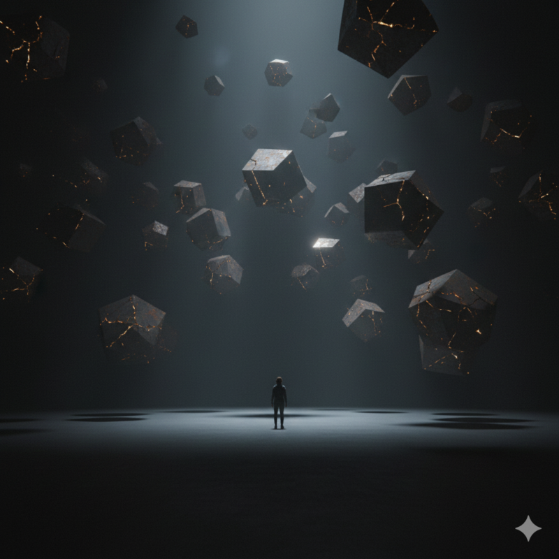 黒、人、落下物