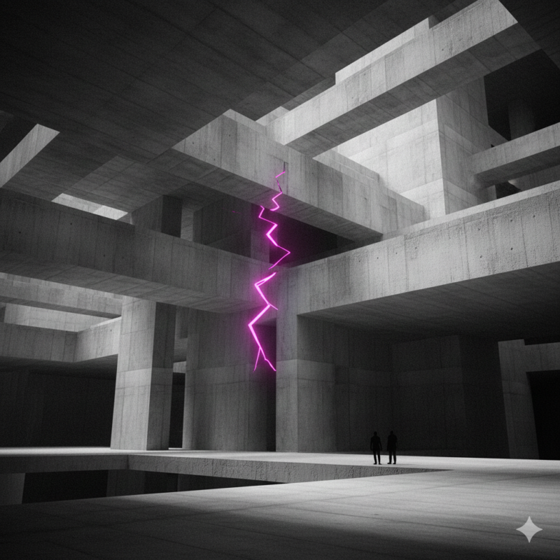 ピンク、ネオン、ライトニング、ブルータリズム、コンクリート