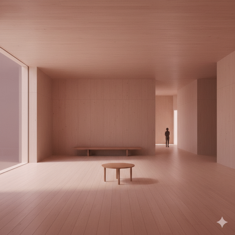 赤い部屋、人影