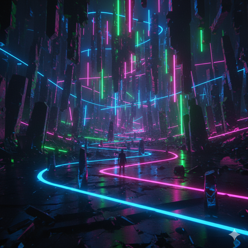 きれい、ネオン、青