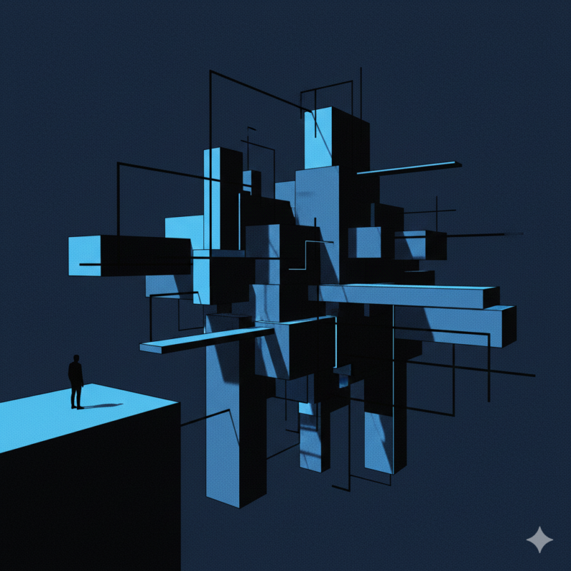 黒、青、建造物